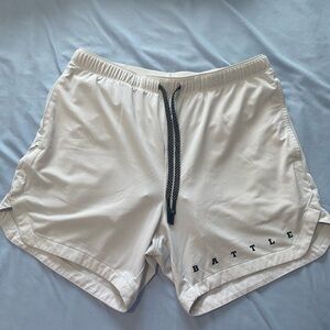 Men's white Battle Athletic Shorts